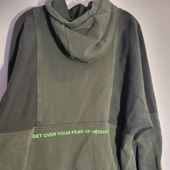 Nike Air Drawstring Hoodie Women's XL Green Colorblock Long Sleeve Cotton Blend - Picture 3 of 8